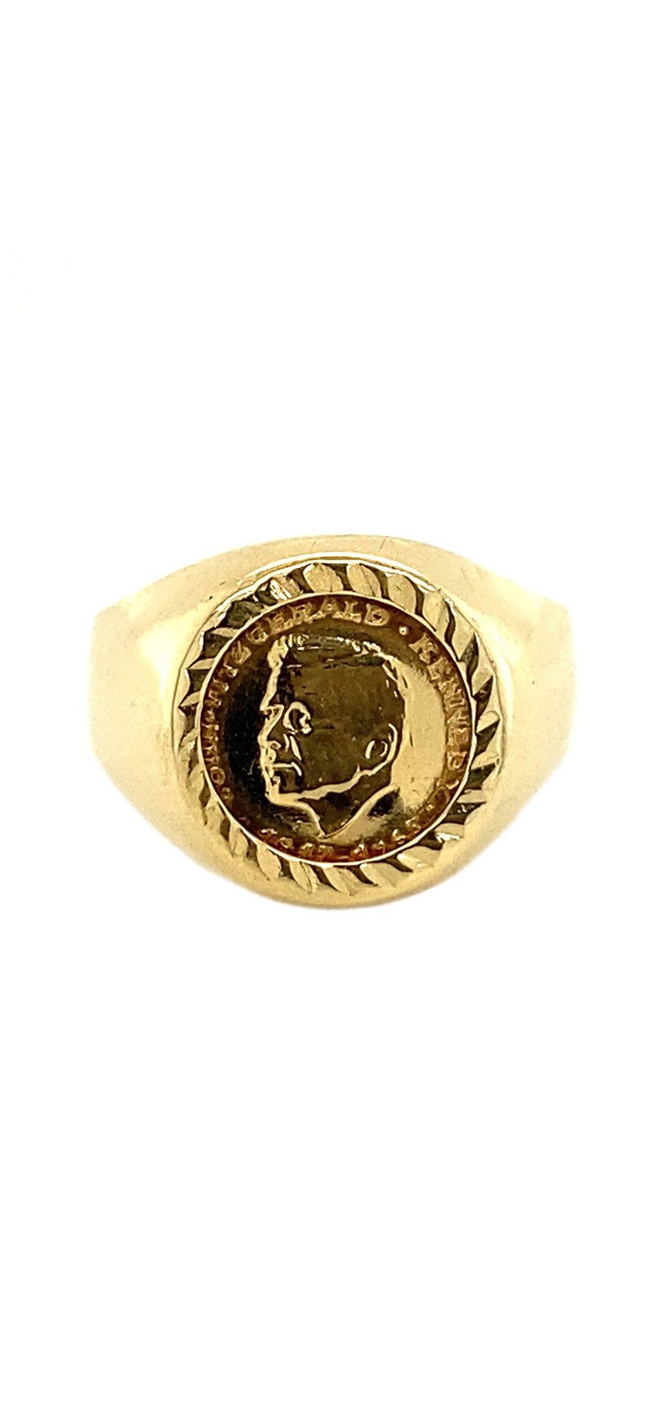Vintage 14K Gold Ring with Coin